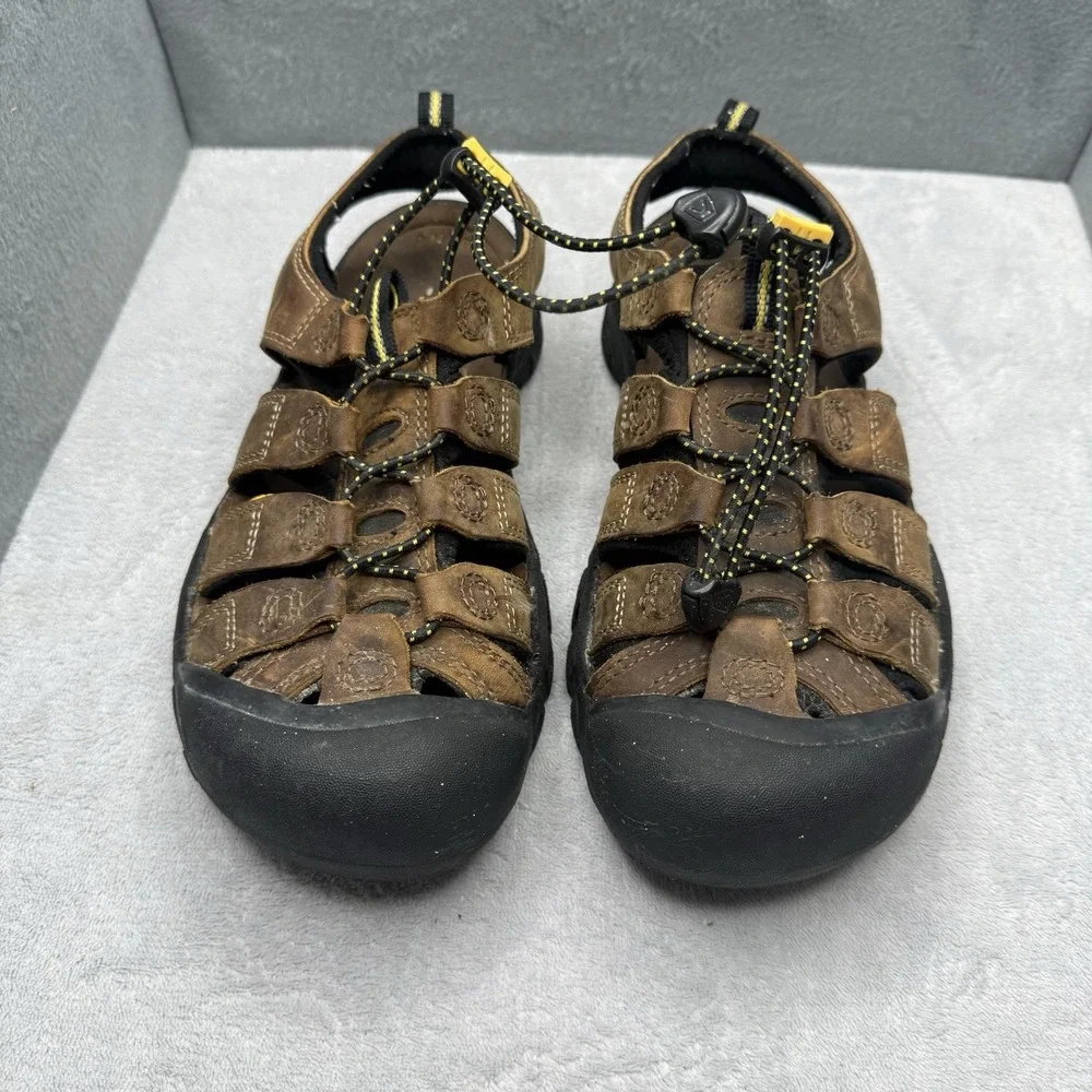 KEEN Newport Men Size 8.5 Brown Leather Waterproof Hiking Water Sandals 1001870